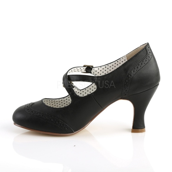 Pin Up Criss Cross High Heel Shoes - Picture 4 of 5